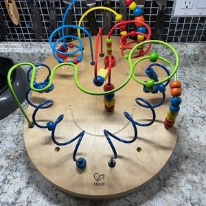 Rare Find Hape Wilbur Wall Panel Wooden Bead Maze